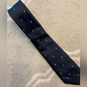 Oscar de la Renta Navy Print Tie